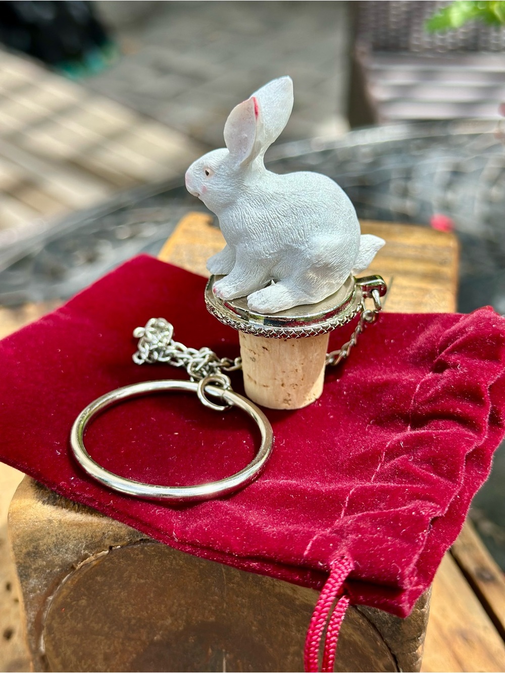 Bunny Rabbit Wine Bottle Stopper w/ Gift Pouch Easter Spring Decor - Picture 2 of 4